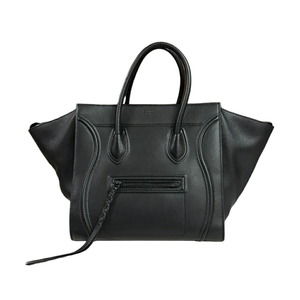 Celine Luggage Phantom Leather Handbag Black